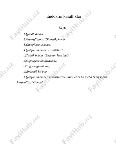 еndokrin kasalliklar — DOCX