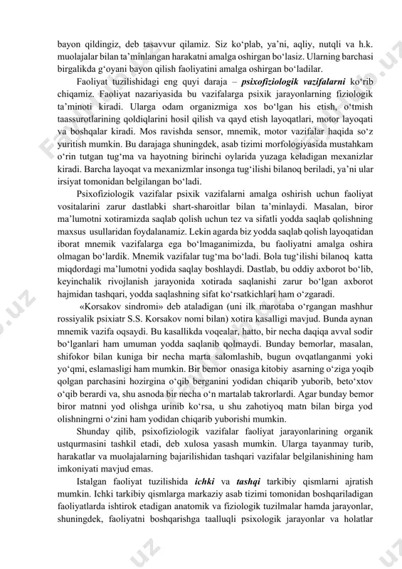 langan maqsad masala deb ataladi. masala echish jarayonini tasvirlashda ularni amalga oshiruvchi harakatlarni ham, muolajalarni ham ko‘rsatish lozim. muolajalarning asosiy xossasi ularning kamroq anglanganligi yoki umuman anglanmaganligidan iborat. bu xossalari bilan muolajalar ongli maqsadni ham, harakatning bajarilishini nazorat qilishni ham belgilab beradigan harakatlardan tamomila farq qiladi. muolajalar ikki turga bo‘linadi: ba’zilari adaptatsiya, moslashish, bevosita taqlid qilish yordamida yuzaga keladi; boshqalari harakatlarni avtomatlashtirish vositasida paydo bo‘ladi. birinchi turdagi muolajalar anglanmaydi, ularni ongimizda, hatto, maxsus vositalar yordamida ham hosil qilish mumkin emas. ikkinchi tur muolajalar ong chegarasida joylashadi. ular osongina dolzarb anglanuvchilarga aylanishi mumkin. har bir murakkab harakat harakatlar ketma-ketligi va «to‘shaluvchi» muolajalar qatlamidan iborat. har bir murakkab harakatda dolzarb bo‘lgan ongli va anglanmagan faoliyatlar o‘rtasidagi chegaraning belgilanmaganligi harakatlar ketma-ketligini muolajalar ketma-ketligidan ajratib turuvchi chegaraning harakatchanligini bildiradi. bu chegaraning yuqoriga yo‘nalgan harakati muolajadagi ba’zi harakatlarning (asosan, eng soddalarining) o‘zgarishini anglatadi. chegaralarning pastga harakatlanishi esa, aksincha, muolajalarning harakatga aylanishini, ya’ni, faoliyatning maydaroq birliklarga …