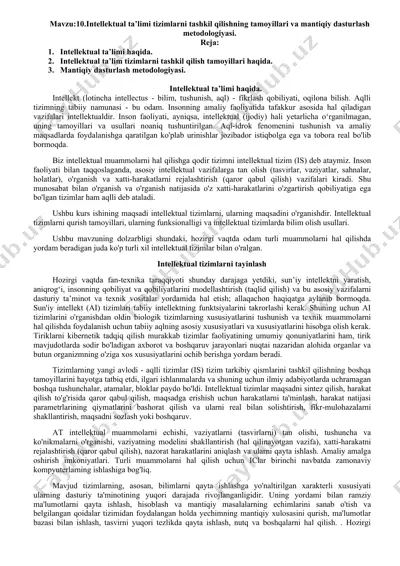 intellektual ta’lim tizimlari — DOCX