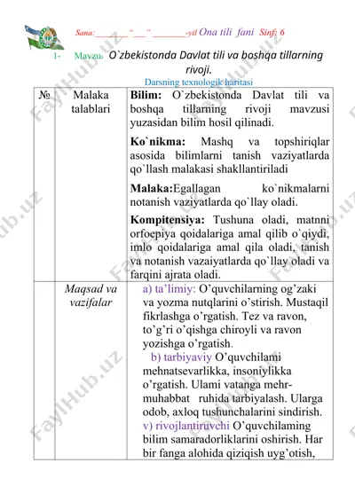 o`zbekistonda davlat tili va boshqa tillarning rivoji — DOC