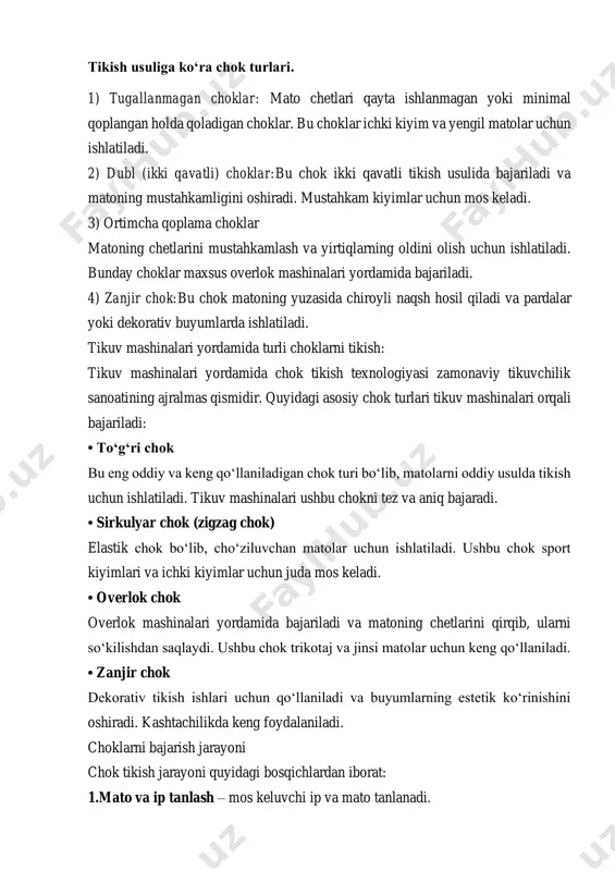 lan igna, ilmoqli bigizda har xil matoga gul tikishdir. kashta har xil kiyimlarga, ro’zg’or buyumlariga tikiladi. kashtachilikda mato, kigiz, charm, karton, zig’ir, jun, ipak, sun’iy iplar, zar iplar, mayin sim, xom charmdan tayyorlangan tasmalar, munchoq, marjon, metall pulakcha, qimmatbaho tabiiy va sun’iy toshlar, shishadan yasalgan munchoqlar va boshqa materiallar ishlatiladi. kashtachilikda o’ziga xos ish qurollari mavjud bo’lib, ular o’ziga xos vazifani bajaradi. kashtachilikda ignalar, ilmoqli va ilmoqsiz bigizlar, to’g’nag’ich, angishvona, qaychi hamda chambaraklar ishlatiladi kashta tikish chambaraklari kashta tikiladigan gazlamani chambarakka tortishda uning kichik gardishi qo’yilib, iplarini qiyshaytirmasdan to’g’rilanadi. katta gardishni uning ustiga qo’yib, bosib gazlama tarang tortib qo’yiladi. chambarak tortilayotgan yupqa gazlama yirtilmasligi, shuningdek, kashta tikiladigan gazlama ish paytida kir bo’lmasligi uchun, uning ustiga o’rtasi chambarakning diametridan kichikroq doira qilib qo’yilgan boshqa gazlama qo’yiladi. chambaraklar stolga mahkamlab qo’yish uchun vintli bo’lishi ham mumkin. kashtalarning ko’p xillarida umuman chambarak ishlatilmaydi. kashta tikish uchun cho’ziqroq ko’zli kalta (1 va 2 tartibli) …