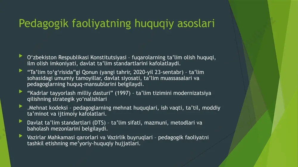 pedagogika faoliyatining kasbiy huquqiy asoslari - Page 5