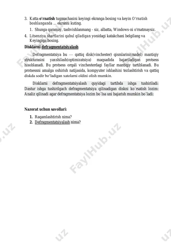 bosqichlarni bajaramiz. windows o'rnatish diskidan foydalanib, c formatini bir necha daqiqa yoki undan ko'proq vaqt talab qilishi mumkin. 1. windows 7 o'rnatish dvd-dagi yuklash. 1. kompyuteringiz yoqilgandan so'ng, cd yoki dvd dan yuklash uchun biron- bir tugmani bosib ushlab turing. agar siz ushbu xabarni ko'rmasangiz, lekin uning o'rniga windows fayllarni yuklayotganini ko'rsangiz ... xabari ham yaxshi. 2. windows-ning fayllarni yuklashlarini va windows- ning boshlang'ich ekranlari. tugaganidan so'ng, katta windows 7 logotipini bir nechta ochiladigan qutilarda ko'rishingiz kerak. 1. agar kerak bo'lsa, til yoki klaviatura parametrlarini o'zgartiring va keyingiga bosing. 2. muhim: «yuklab olish fayllari» yoki «boshlang'ich windows» xabarlari haqida tasavvurga ega bo'lmang. windows sizning kompyuteringizdan hech qanday joyga o'rnatilmayapti - o'rnatish dasturi boshlangan, barchasi shu. https://fayllar.org/foydalanuvchi-huquqlarini-sozlash-yani-anydesk-programmasi-orq.html https://uz.eyewated.com/cd-dvd-yoki-bd-disklaridan-qanday-yuklash-mumkin/ 3. katta o'rnatish tugmachasini keyingi ekranga bosing va keyin o'rnatish boshlanganda ... ekranni kuting. 1. shunga qaramay, tashvishlanmang - siz, albatta, windows-ni o'rnatmaysiz. 4. litsenziya shartlarini qabul qiladigan yonidagi katakchani belgilang va keyingiga …