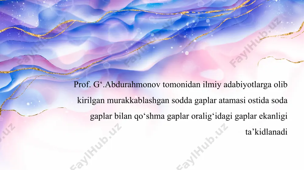 kirishlar subyektiv munosabatni ifodalaydi. gap ifodalagan sintaktik vaziyat yoki uning unsuri bilan so‘zlovchi o‘rtasida qanday munsoabat mavjudligiga ko‘ra subyektiv munosabatni yana ikkiga ajratish mumkin 1) undash (vokativ) munosabati; 2) modal munosabat undash munosabati so‘zlovchi nutq jarayonida ma’lum voqelik haqida axborot berish davomida tinglovchining diqqatini shu axborotga jalb qilgisi, yoki bu axborotga qo‘shimcha ravishda tinglovchiga o‘zining ma’lum subyektiv munosabatini ifodalagisi kelib qolishi mumkin. ana shunday munosabat undash munosabati sanaladi. undash munosabati mavjud bo‘lgan gap mazmunan murakkablashadi. obyektiv mazmunga – diktumga subyektiv mazmun, so‘zlovchining undash munosabati qo‘shiladi. masalan: amma, robi opam qachon keladilar? (o‘. hoshimov ) title here 01 02 05 04 03 06 undash munosabati ham bir necha semalarni ichiga olgan murakkab butunlik sanaladi. undash semasi: xo‘p, ustoz, boraman, hozircha xayr kesatiq semasi: arpangizni xom o‘ribmizmi, boy? do‘q-po‘pisa semasi: hoy zumrashalar, to‘xta! qarg‘ash semasi: he haromilar, nima qilib qo‘ydilaring undalmali gaplarda subyektlar miqdori ham kengayadi: obyektiv vaziyatdagi muayyan harakatni yuzaga chiqaruvchi …