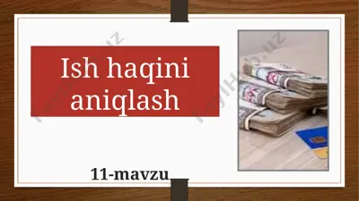 ish haqini aniqlash — PPTX