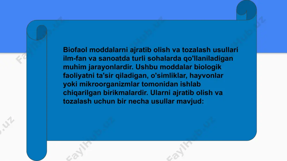 biofaol moddalarni ajratib olish va tozalash usullari - Page 3