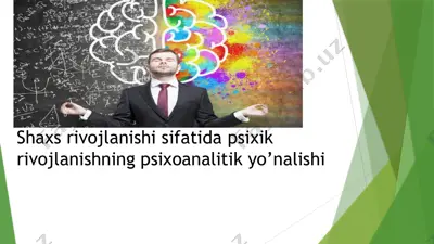 psixik rivojlanish psixoanalitik yo'nalishi — PPTX