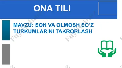 so‘zlar mavzusidagi mustahkamlash — PPTX
