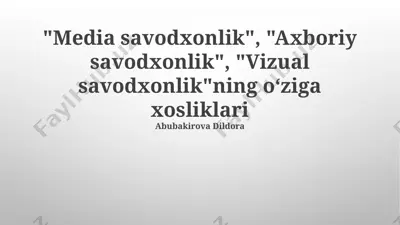 oav savodxonligi nima? — PPTX