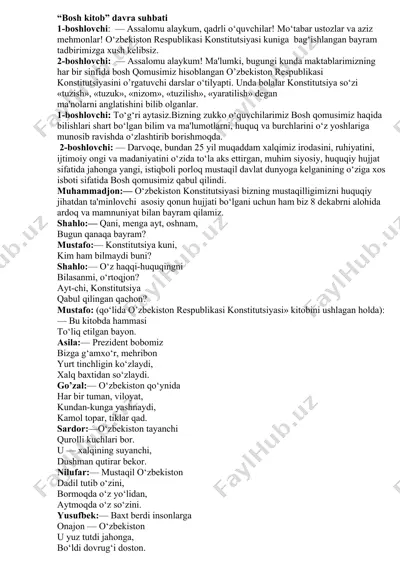 o'zbekiston respublikasi konstitutsiyasi — DOC