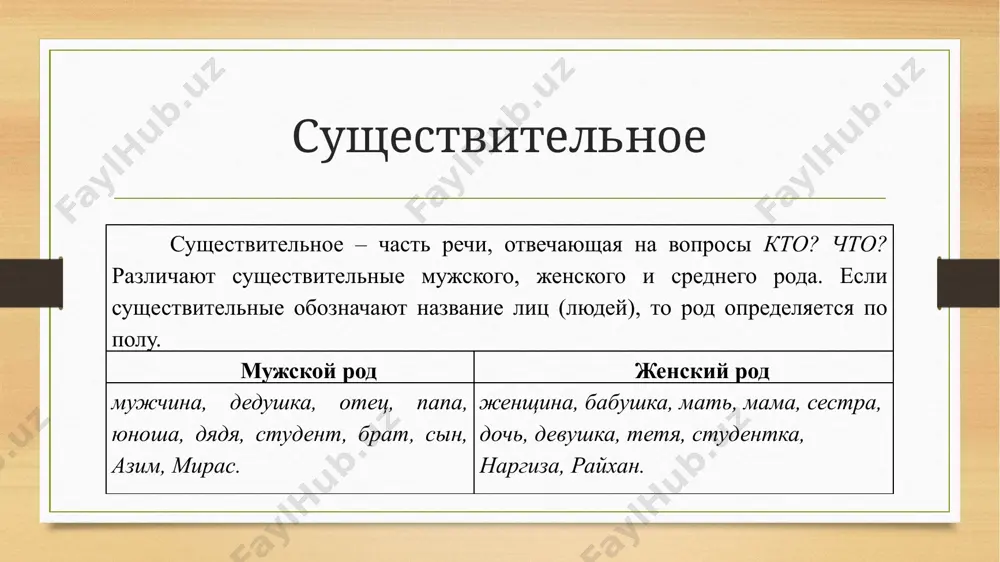 прилагательных прилагательные склоняются по падежам и изменяются по числам, в единственном числе изменяются также по родам. исключение составляют краткие прилагательные и прилагательные в сравнительной степени: они не склоняются. кроме того, есть некоторое количество несклоняемых прилагательных: цвет хаки, вес брутто. род, падеж и число склоняемого прилагательного зависят от соответствующих характеристик существительного, с которым оно согласуется. несклоняемые прилагательные обычно находятся после существительного, их род, число, и падеж определяются синтаксически по характеристикам соответствующего существительного: пиджаки беж. различают три типа склонения прилагательных в зависимости от основы: твёрдый: красный, красного, красному; мягкий: синий, синего, синему; смешанный: большой, большого, большим. глагол глагол глаго́л — самостоятельная часть речи, которая обозначает состояние или действие предмета и отвечает на вопросы что делать? что сделать?. глагол может быть переходным и непереходным, возвратным и невозвратным. как правило, в предложении глаголы выступают в качестве сказуемого. например: русалка плыла по реке голубой, / озаряема полной луной… (м. ю. лермонтов); так думал молодой повеса, …