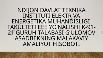 4-ustunli gidravlik press (30 tonna) — PPTX
