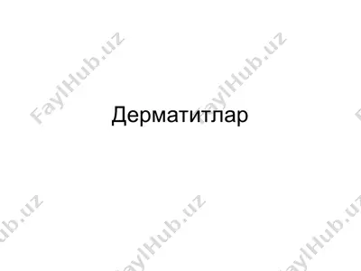 dermatitlar — PPT
