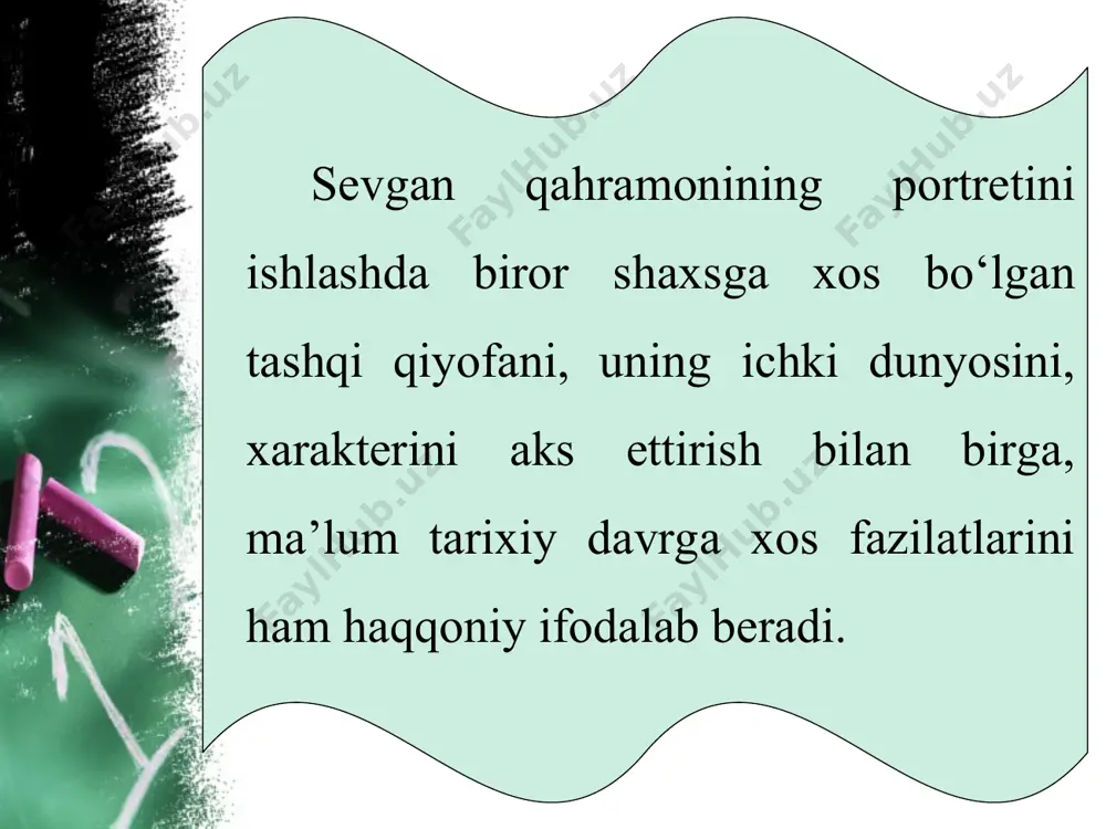 «men sevgan qahramon» mavzusida portret ishlash 5 - sinf - Page 3
