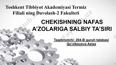 chekishning nafas a’zolariga salbiy ta’siri — PPTX