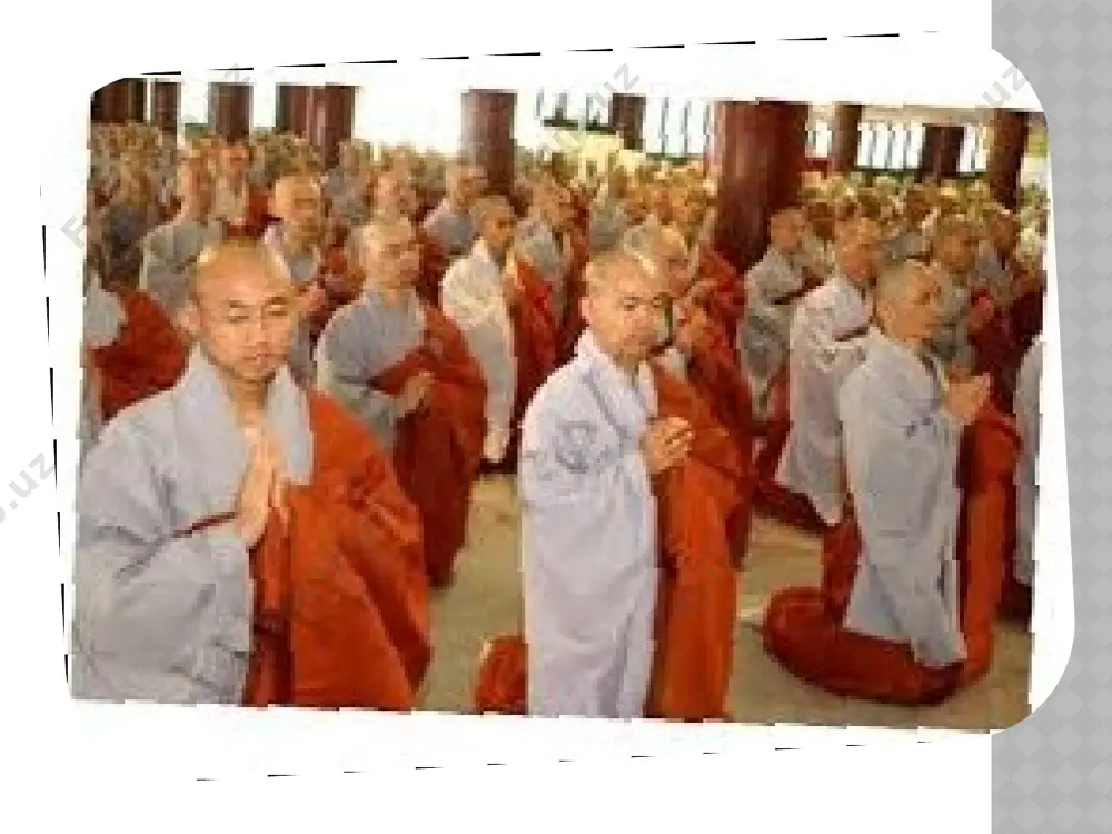 tib kelgan : “maxavostu”- milod - ning ii asrida yozilgan, “lalitavstara” – milodning ii – iii asrlarida yuzaga kelgan, “buddxacharita”- buddist faylasuflaridan biri ashvagxosha tomo- nidan milodning i- ii asrlarida yaratilgan, “nidanakatxa” – milodning i asrida yozilgan va “abnixishkramansutra”. mazkur biografiyalardan buddaning qaysi yillarda yashaganligi turlicha berilgan. ularda miloddan avvalgi ix – iii asrlar oralig’idagi har xil muddatlar ko’rsatilgan. rasmiy hisobga ko’ra, butama – budda miloddan avvalgi 623 yilda tug’ilb, 544 yilda vafot etgan. biroq ko’pchilk tadqiqot –chilar uning tavalludi miloddan avvalgi 564 yilda, vafoti esa 483 yilda deb hisoblaydilar. ba’zan 560 va 480 deb yaxlit sonlar bilan ko’rsatadilar. aytish joizki, yuqorida zikr qilingan biografiyalarda buddaning haqiqiy hayoti bilan uning haqidagi afsonalar o’zaro qorishib ketgan. siddxartxa (topshiriqni bajaruvchi) gautama shakya qabilasining pod- shohlaridan biri shuddxodananing o’g’li edi. uning saroyi himolay tog’lari etagida kapilavasti degan shaharda bo’lgan (hozirgi nepal hududida) . uning onasi – malika mayya. uning otasi shuddxodan hindistonning shimo- …