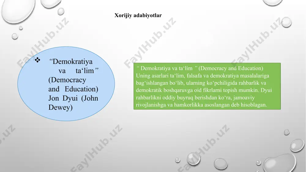 i ma‘lumotnoma so‘raladi, suhbat asosida sinov muddati bilan ishga olinadi. polsha maktablar ish e'lonlarini o‘zlarining veb-saytlarida, o‘qituvchilar uchun ish izlash platformalarida (masalan, pracuj.pl, olx), mahalliy gazetalar va ta'lim vazirligining veb-saytida joylashtiradilar. pedagog xodimlarni ishga qabul qilishda adolatlilik va shaffoflik prinsipi asosida inson omilini aralashuviga yo‘l qo‘ymasdan salohiyatli ,bilimli kadrlarni tanlab olish mexanizmini yo‘lga qo‘yish lozim. yakuniy xulosalar 02 kasbiy tajribasi o‘qituvchilarning ma‘lum darajada o‘qitishdan xabardorligi hamda o‘quvchilar bilan ishlashda mehribonlik va adolat tamoyili bilan ishlash ko’nikmasiga ega bo’lishi lozim 01 pedagogik ma’lumoti o‘qituvchilar o‘z mutaxassisliklari bo‘yicha tegishli ma’lumotga va o‘qitish uslublari haqida chuqur tushunchaga ega bo‘lishlari zarur. 03 shaxsiy sifatlari o‘qituvchilar vatanparvar sabr-toqatli, fidoyi, mehribon, o‘quvchilarga yaxshi munosabatda bo‘lishi va ularni qo‘llab- quvvatlashi kerak. 01 02 03 04 kompetensiya direktor mahoratli va strategik fikrlash hamda boshqaruviga ega bo‘lib , kadrlarni lavozimlarga tayinlashda faqat diplomiga emas, balki ularning kasbiy kompetensiyalarini baholaydigan zamonaviy test va intervyu tizimlarini joriy etishi zarur. kollaboratsiya maktabda …