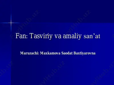tasviriy va amaliy san’at — PDF