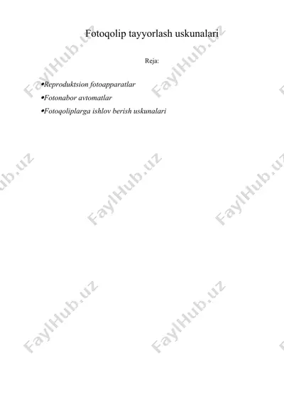 fotoqolip tayyorlash uskunalari — DOCX