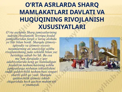 o‘rta asrlarda sharq mamlakatlari davlati va huquqining rivojlanish xususiyatlari — PPTX