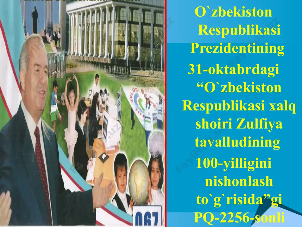 agan yoshlik chog'imda sen ochilding ko'ngil bog'imda. shunda ko'rdi ko'zim bahorni, shunda qalbim tanidi yorni...”. qayg’udan baxt topgan ayol qudrati, chaqmoqning toshidek, gullarday nozik. vafo, sadoqatning yorug’ timsoli, muhabbat cho’qqisida qad ko’tarar tik. she’riyat olovli yurakdur asli... she’riyatni yengmas na o`lim, na vaqt, she’riyat karvonin ayol sarboni. g’am pallasidan topdingizmi baxt, demak, u tirikdir hamon yashaydi. o'zbekiston xalq shoiri, xalqaro “javoharla'l neru”, “nilufar” mukofotlari sovrindori zulfiya isroilova haqida qancha gapirsak kam. uning o'zbek adabiyoti, nafaqat o'zbek, balki sharq adabiyoti va falsafasi rivojiga qo'shgan hissasi alohida tahsinga loyiqdir! zero, prezidentimiz ta'birlari bilan aytganda, zulfiyaxonim “...bu yorug' dunyoda ayriliq va hijron azobini, g'am-anduhlarni matonat bilan mahv etgan, armonlardan tirik orzular yaratgan, tog'dek bardoshi bilan sadoqat va vafo ramziga aylandi”. qalb bo'lganda yiroqda iroda ekan ojiz, do'stlar ham ko'p atrofda, ammo men yakka yolg'iz. birdan qalbim keksarib qon ham qochdi yuzimdan, sen sirdoshni axtarib xayol ketar izingdan. qayga ketding yuragim bitdi toqat va …
