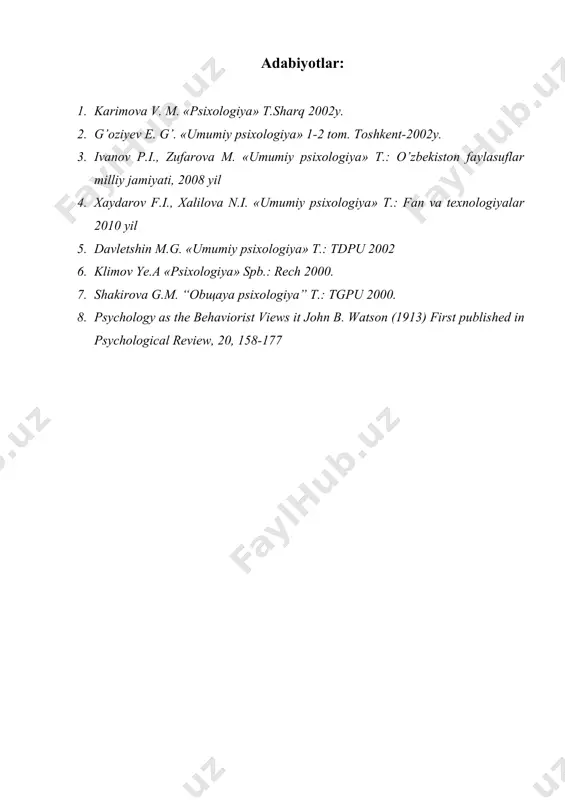 xix-xx asrlarda xorijda psixologiyaning rivojlanishi - Page 5
