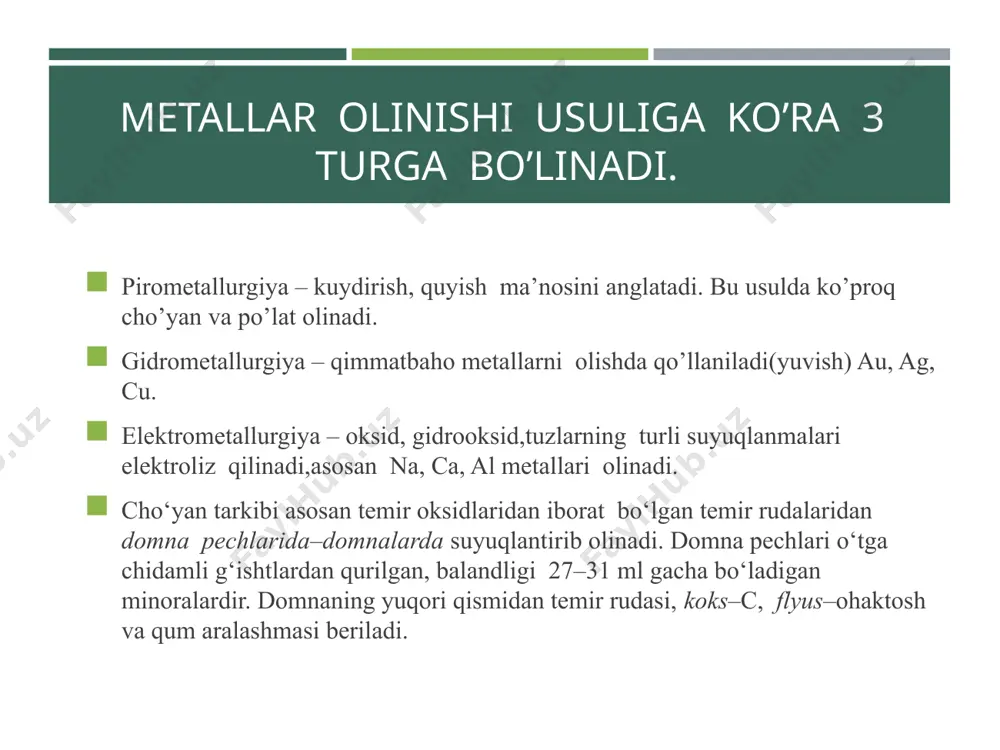 o’zbekistonda metallurgiya. cho’yan va po’lat ishlab chiqarish - Page 5
