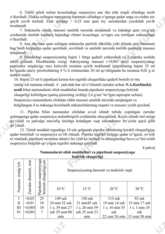 tuproqning mexanik tarkibini aniqlash usullari - Page 4