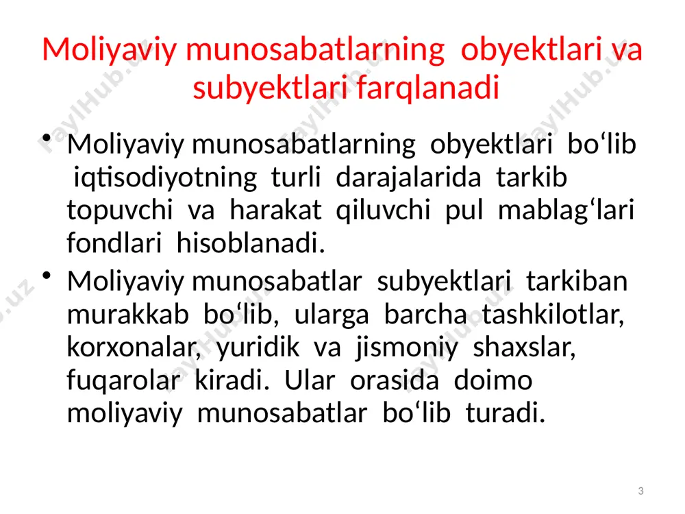 firmalar, tijorat va notijorat tuzilmalarining pul fondlarini, boshqa maxsus pul fondlarining harakatini o‘z ichiga oladi. 14 2026 yillarga mo‘ljallangan yangi o‘zbekistonning taraqqiyot strategiyasida budjet siyosatining ijtimoiy yo‘naltirilganligini, jumladan, ta’lim, sog‘liqni saqlash va ijtimoiy himoyani rivojlantirishga; hududlar, ayniqsa mahallalarning dolzarb muammolarni hal qilish, suv va yer resurslaridan oqilona foydalanish, atrof muhitni va tabiatni muhofaza qilishni ta’minlash; 15 davlat budjeti daromadlari davlat budjeti daromadlarining tarkibiy tahlilidan ko‘rinadiki, 2023 yilda 232,1 trln so‘m kelib tushgan. bu holat shuni tasdiqlaydiki, davlat budjeti daromadlarini shakllantirishda bilvosita soliqlarning ahamiyati yuqori bo‘lmoqda. 16 davlat budjeti barqarorligini ta’minlash yoshlar va xotin-qizlarni qo‘llab quvvatlashni kengaytirish; tadbirkorlikni qo‘llab-quvvatlash, tadbirkorlik faoliyatida sof raqobat muhitini yaratilishiga zamin yaratish, bosqichma-bosqich soliq va bojxona imtiyozlarini bekor qilish; birinchi darajali budjet mablag‘larini taqsimlovchilarga budjet mablag‘laridan samarali foydalanish yuzasidan javobgarligi, hisobdorligi va vakolatlarini, davlat budjeti barqarorligini ta’minlash 17 2. budjet taqchilligi va davlat qarzlari 18 tashqi qarzni jalb qilish 2023 yil uchun hukumat nomidan va respublika …