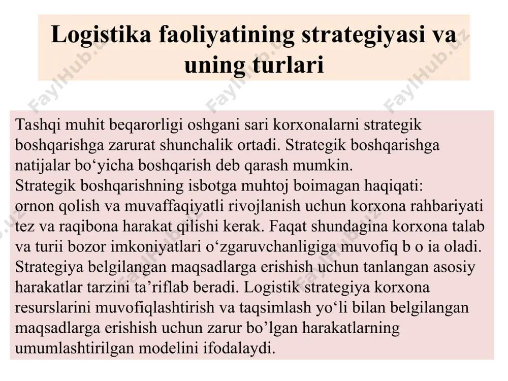 t qilish muddatini aniqlash: qisqa muddatli, o'rta muddatli yoki uzoq muddatli; 4) bashorat qilish modelini (modellarini) tanlash; 5) bashorat qilish uchun muhim bo’ligan ma’lumotlarni to‘plash; 6) bashorat qilish modelini asoslab berish; 7) oldindan aytib berishni tuzish; 8) natijalami kuzatish. bashorat qilishda turli usullar qo‘llaniladi. oldindan aytib berish usullari - bu kelajakdagi berilgan vaqt oraligida sodir bo’lish ehtimoli bo’lgan voqea rivojini aniqlash va ularni pul yoki mahsulot ifodasida belgilashning turli usullaridir. ular, odatda, o'ziga xos maqsadda foydalanish uchun ishlab chiqiladi, shuning uchun barcha mavjud usullarga to’liq tushuncha berish imkoniyati yo‘q. odatda, murakkab tuzilmaga ega standart usullardan foydalaniladi. bashorat qilish usullari, jumladan reprezentativ so‘roq o‘tqazish va ekspertlar so‘rovlari natijasiga asoslanishi mumkin. barcha usullar quyidagi asosiy guruhlarga ajratiladi: 1) mantiqiy-iqtisodiy usullar - oldindan aytib berish korxonaning avvalgi va hozirgi bosqichida (prognoz tuzilishi vaqtida) rivojlanish yo‘nalishining atroflicha tahliliga asoslanib, yuz berishi mumkin bo’lgan ijtimoiy-iqtisodiy sharoitlar va faktorlarning (narxlar o’zgarishi, aholi sonining o’sishi, assortimentlar o'zgarishi, …