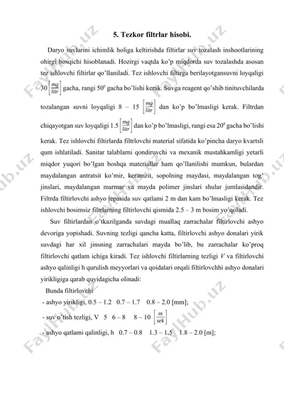 tezkor suv filtrlari — DOCX