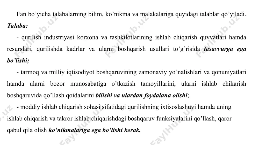 lishi mumkin. shunday qilib, sodda qilib aytganda: boshqaruv - bu tanlov, qaror qabul qilish va uning bajarilishini nazorat qilish jarayonidir. menejment fani bu - boshqaruvchiga tanlovni to’g’ri amalga oshirishni va oqil qarorni qabul qilishni o’rgatuvchi fandir. uning asosiy maqsadi bozor munosabatlari sharoitida barcha bo’g’inlarda samarali ishlay oladigan yuqori malakali boshqaruvchilarni tayyorlashdan iborat. shundan kelib chiqib, menejment quyidagilarni o’rganadi: narxning oshishi ishlab chiqaruvchilar safining kengayishiga, narxning tushishi yesa ishlab chiqaruvchilarning kamayishiga, ularning bir qismini bozordan bezdirishga olib keladi. iqtisodchilar bunday ta’sirni narxning ishlab chiqarishga turtki vazifasi deb ataydilar. - boshqarish nazariyasi va amaliyoti; - boshqarish obyekti va subyekti; - boshqarish prinsipi va usullari; - boshqarish madaniyati; - menejer va uning fazilatlari; - menejer reytingi; - boshqarishda kirishuvchanlik va qaror qabul qilish; - boshqarish funksiyalari; - xodimlarni boshqarish; - ishlab chiqarishni boshqarish; - samaradorlikni boshqarish; - o’z-o’zini boshqarish; - hududiy boshqarish va hokazolar. 1.2. menejment obyekti va subyekti menejment obyekti haqida so’z …