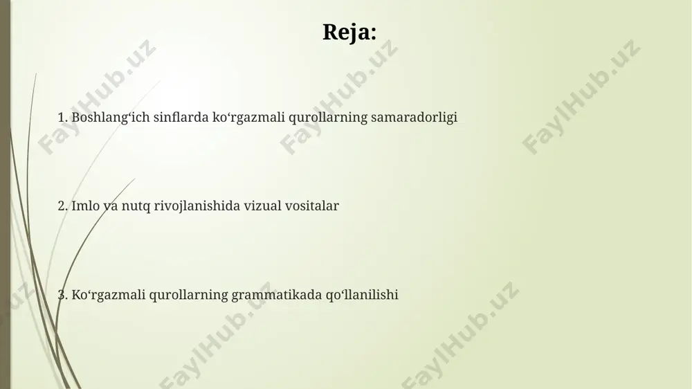 da o'quvchilarning nutqini baholash, ularning to'g'ri talaffuz qilish va grammatik jihatdan to'g'ri gapirish ko'nikmalarini 5 balldan 4 ballga oshirishga yordam beradi. kompyuter texnologiyalari va interaktiv doskalar interaktiv doskalar yordamida o'yinlashtirilgan mashqlar orqali, masalan, 10 ta so'zni to'g'ri yozish orqali virtual mukofotlar berish, imlo ko'nikmalarini rivojlantirishda 30% ga tezlashtirishi mumkin. nutq rivojlanishida, kompyuter texnologiyalaridan foydalanib, 15 minutlik audio va video darslar bilan 10 ta yangi so'z va iboralarni o'rgatish an'anaviy usullarga nisbatan 40% samaraliroq bo'ladi. kompyuter texnologiyalari orqali o'quvchilar 5-7 yosh oralig'ida grammatik tushunchalarni o'rganishda 20% ga yuqori samaradorlikka erishishi mumkin, chunki vizual qo'llanmalar ularning xotirasida uzoqroq saqlanadi. vizual yordamlarning bolalar uchun foydalari ko‘rish vositalari 5-7 yoshli bolalarda grammatika tushunchalarini 30% ga osonroq o‘zlashtirishga yordam beradi, xotirani mustahkamlaydi va nutq rivojlanishiga ijobiy ta’sir ko‘rsatadi. rasmlar, sxemalar va boshqa vizual yordamlar orqali bolalar so‘z boyligini 2 barobarga oshirib, ortografik ko‘nikmalarni rivojlantirib, imlo xatolarini kamaytirishlari mumkin. interaktiv o‘yinlar va animatsiyalar orqali grammatik qoidalarni …