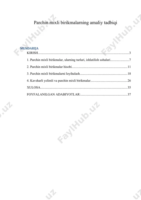 lvirlanadi. o’zgarmas tok manbalaridan to’g’irlagich va o’zgartirgichlardan foydalanilganda manfiy qutbga detal ulansa manfiy qutiblilik, musbat qutibga ulansa to’g’ri qutibli payvahdlash deyiladi. muisbat qutibga ulanganda isssiqlik ko’p ajralib chiqadi. payvandlashda elektrodlarning materiali detalning materiali bilan bir hil bo’lishi kerak. po’lat detalar asosan 1 – 12 mm diametrli sv – 0,8 sv – 0,8 ga simlar – metal elektrodlar yordamida amalgam oshiriladi. kam uglerodli po’latlar qizdirmasdan elektr yoy yordamida, ko’p uglerodli va legirlangan po’latlardan yasalgan detalar o’zgarmas tokda teskari qutbda 250 – 300 0c gacha qizdirilib keyin payvandlanadi. payvandlangandan keyin detal toblanadi va bo’shatiladi. katta o’lchamli detallar to’g’ri qutibli o’zgarmas va o’zgaruvchan toklardan foydalaniladi. qlinligi 2 – 3 mm gacha bo’lgan yupqa detallar gaz alangasi yordamida avval 650 – 700 0c gacha qizdirilib keyin sv – 0,8 sv - 12 gs sv – 0,8 a markali simda payvandlanadi. cho’yan detallar uch usulda qizdirilib, yarim qizdirib, sovuqlayin payvandlanadi. qizdirib payvandlashda butun detal pechda …