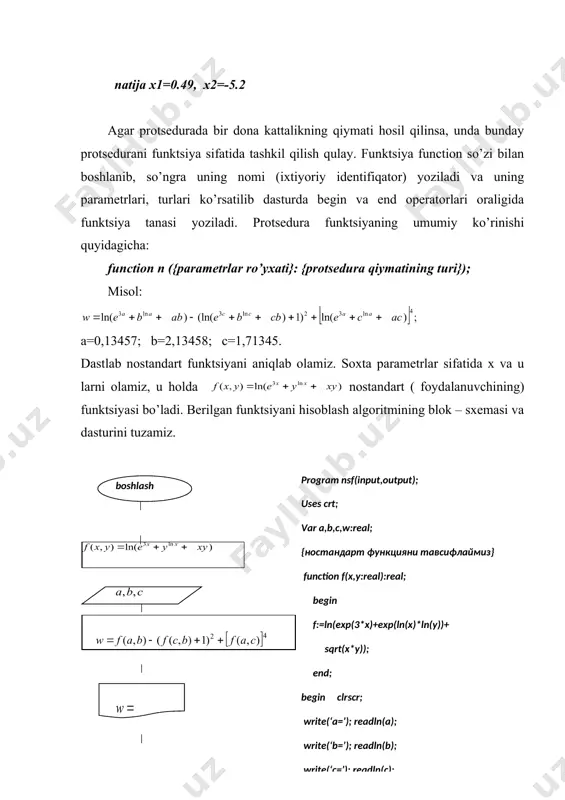 pascal tilida nostandart funktsiyalar va qism dasturlar - Page 5