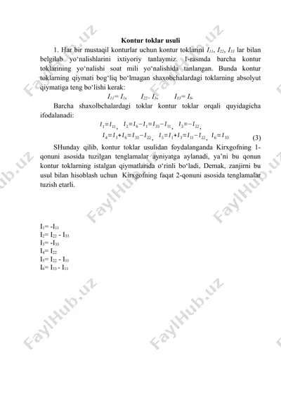 kontur toklar usuli — DOCX