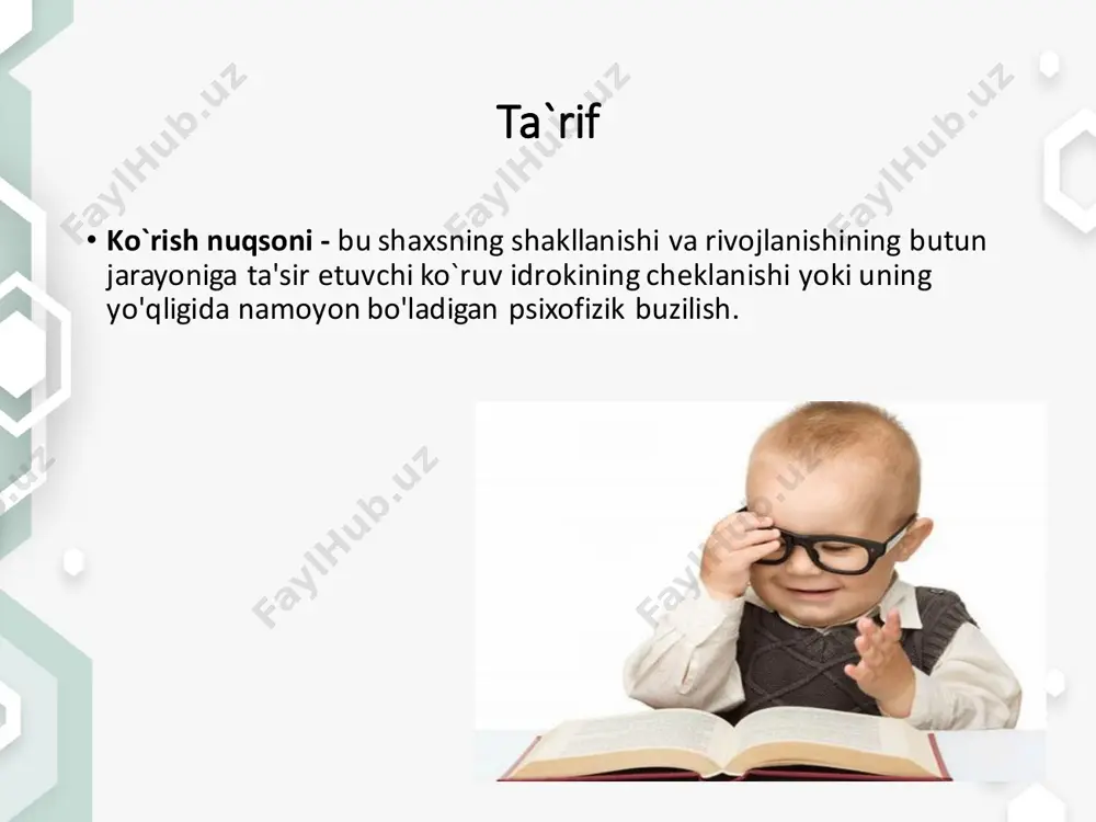 ishning asoschisi hisoblanadi, uning maslakdoshi va izdoshi, fransuz pedagogi d.didro fransiya va rossiyadagi ko’rishida nuqsoni bo’lgan shaxslar uchun mo’ljallangan ilk ta’lim muassasalarining asoschisidir.  v.gayui bois nafaqat ko’rishida nuqsoni bo’lgan shaxslarni tizimli o’qitish yo’lga qo’yildi, balki ularga ta’lim olishga va ijtimoiy moslashishga muhtoj bo’lgan jamiyatning to’laqonli a’zolari sifatida qarashi shakllandi. l.brayl-re’lefli yozuvning olti nuqtali tizimini yaratgan. ye.b.ryabkin-ranglarni farqlashning tug’ma va orttirilgan shakllari, a.i.kovalenko tiflopedagogika fanining rivojiga va ko’rlarni umumta’lim fanlariga o’qitish usullarini ishlab chiqishga kata hissa qo’shgan. o`qish va yozish uchun moslama brayl mosla masi