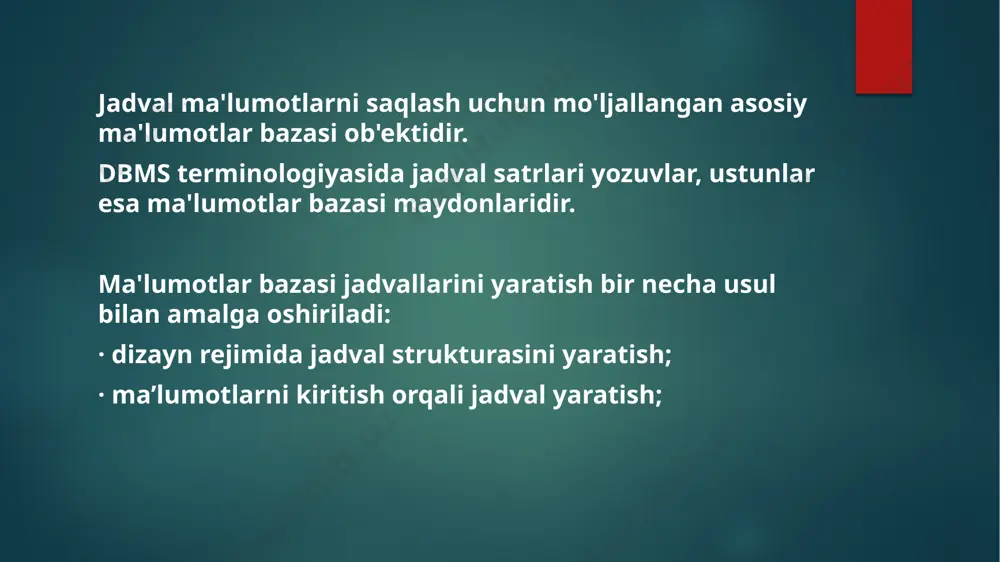 mustaqil ish “ma'lumotlar bazasi jadvallarini modifikatsiyalash” - Page 4