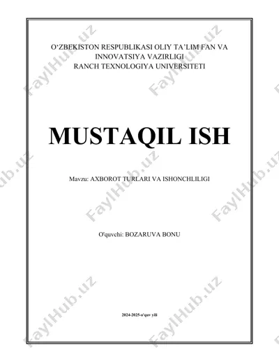 axborot turlari va ishonchliligi — DOCX