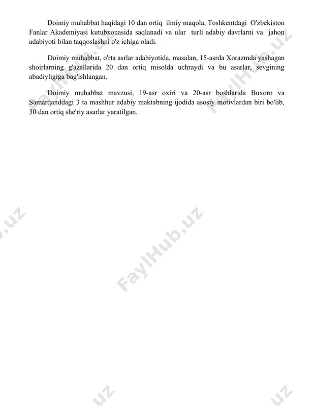 oro va samarqanddagi 3 ta mashhur adabiy maktabning ijodida asosiy motivlardan biri bo'lib, 30 dan ortiq she'riy asarlar yaratilgan. 📌xulosa менинг қалбим дўстим, менинг севгилим, бизнинг муҳаббатимиз абадий. бу муносабатларнинг қимматини ҳеч нарса билан ўлчаб бўлмайди, чунки у самимийлик ва ишончнинг тимсолидир. 📚foydalanilgan adabiyotlar 1. менинг юрагимнинг дўсти, севимлигим. 2. қалбимнинг дўсти, менинг азизим. 3. юрагимнинг яқини, севгилим. 4. менинг севгилим, қалбимнинг суюклиси. 5. жонимнинг дўсти, менинг муҳаббатим. 6. қалбимнинг оромгоҳи, севимли ёрим. 7. менинг ҳаётимнинг маъноси, севгилим. 8. юрагимнинг энг яқини, азизим. 9
