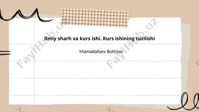 ilmiy sharh va kurs ishi — PPTX