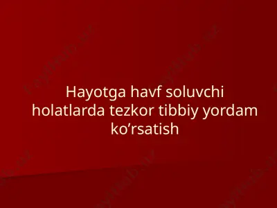 tezkor tibbiy yordam koʼrsatish — PPTX