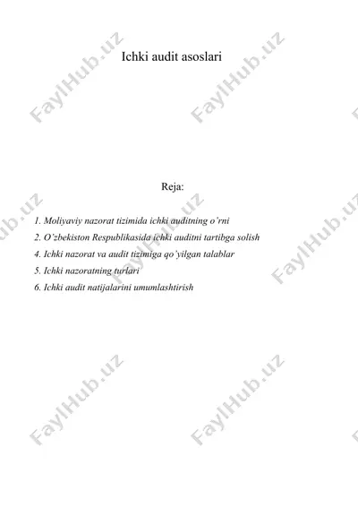 ichki audit asoslari — DOC