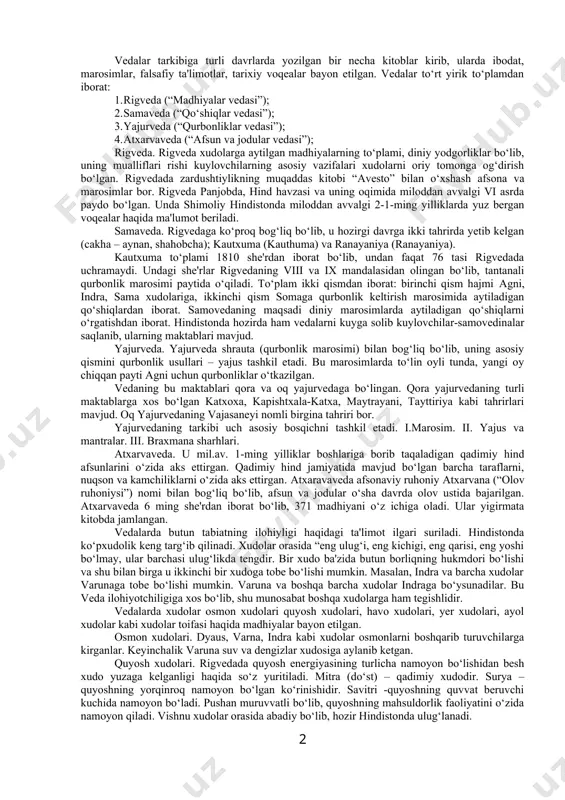 agi tasavvurning paydo bo‘lishi va unga ishonishdir. аmmo bu davrda bunday tasavvurlar hali to‘la shakllanmagan edi. ular keyingi davrlarda rivojlangan. bu davrda qurbonlik kilish keng rasm bo‘lib hatto majburiy marosimlardan biri hisoblanar edi. xudolar yo‘lida meva-cheva, noz-ne'matlardan tortib, uy hayvonlarining barcha turlarigacha, qadim zamonlarda esa hatto odamlar ham qurbon qilinar edi. milliy dinlar rivojlanishining so‘ngti davrlariga kelib odamlar o‘rniga hayvonlar kurbon qilina boshlangan. shu bilan birga oxirat haqidagi tasavvurlar keng targ‘ib kilinardi. milliy dinlar elat-millat dinlari deb ham yuritiladi. chunki ular urug‘-qabila dinlaridan farkli ravishda sinfiy jamiyat qaror topishi va shakllanishi davrida vujudga kelgan va rivojlangan. binobarin, ular avvalo elatning so‘ngra, millatning shakllanishini o‘zlarida aks ettirgan. milliy dinlarda tasavvur kilingan xudolar milliy xudolar hisoblanib, ibodat-marosimlar asosan muayyan elat yeki millatnikigagina mos tushar edi. binobarin, bu xildagi qadimga dinlar milliy davlat xarakterida bo‘lishi bnlan boshqa din shakllaridan ajralib turagan. eng so‘nggi davrning milliy dinlariga quyidagilar kiradi: hinduizm, jaynizm, sikxizm, daosizm, konfutsiylik, …