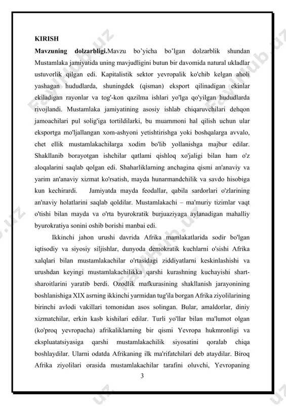 urs ishining sturukturasi.kurs ishi ikki bob, to’rt paragirif, xulosa, foydalangan adabiyotlar ro’yhatidan iborat. i. bob. fransiya konsullik davrida 1.1. fransiyaning xvii asr o’rtalaridagi ijtimoiy iqtisodiy siyosiy rivojlanishi xvii asrning o’rtalarida fransiya g`arbiy yevropaning eng yirik va markazlashgan davlati edi. bosh vazir kardinal rishele (1624—1642) davrida absolyutizm mustaxkamlandi. o’ttiz yillik urushning g`olibona natijalari yevropada fransiyaning siyosiy ustunligini ta’minladi. mamlakat iqtisodiyoti agrar tavsifiga ega edi axolining 85% qishlokda yashar edi. sanoatda yetakchilik rolini to’qimachilik tarmog`i o’ynar edi. xvii asrda mamlakatda «dastlabki jamg`arish» jarayonlari davom etardi . bu yerda davlat qarzlari, soliq bosimi, sudxo’rlik moliyasi katta axamiyatga ega edi. manufaktura ishlab chiqarilishi asta sekinlik bilan rivojlanishiga qaramasdan feodal munosabatlar mamlakatda ustunlik qilar edi. dvoryanlar tabaqasida ham ijtimoiy siljishlar ko’zga tashlanardi. asilzoda dvoryanlarning («qilich dvoryanlari») katta qismi iqtisodny jixatdan zaiflashardi. shu paytning o’zida dvoryanlar tabaqasi savdo— sanoat doiralardan chiqqan dvoryanlar xisobiga kengaymoqda edi. sanoat, savdo va sudxo’rlik doiralari siyosiy mustaqillikka intilishmasdi. 1643 yili besh …