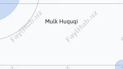 mulk huquqi — PDF