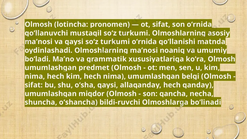 olmosh so’z turkumi. olmoshning ma’no turlari - Page 5