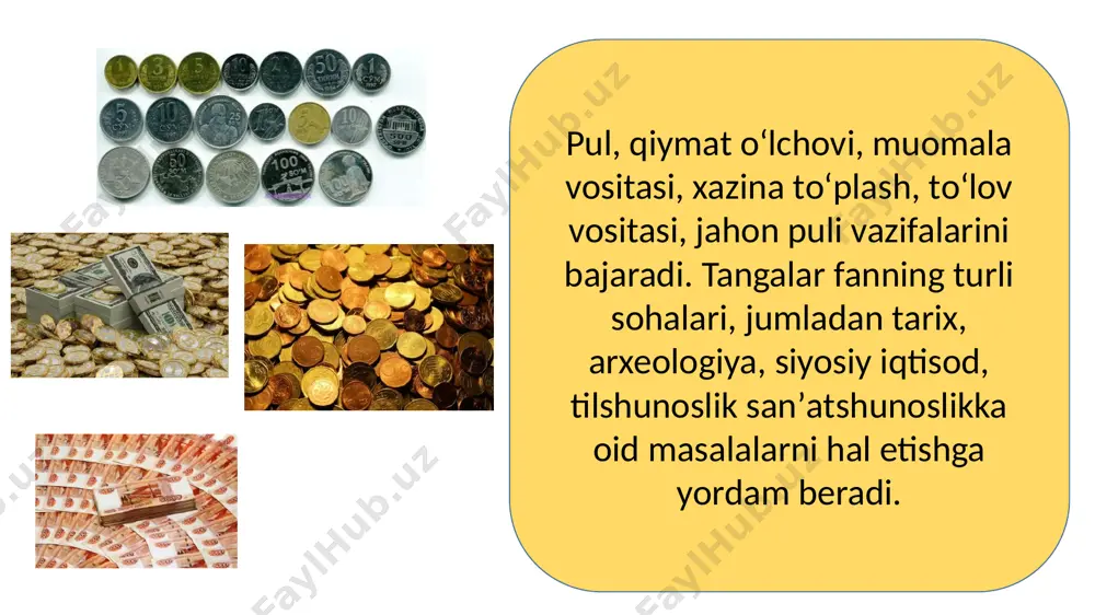 . taxminga ko‘ra u elladaga vavilondan kirib kelgan. 1 talant 60 minaga teng bo‘lsa 6000 ming draxmaga o‘lchangan yoki 36000 obolga teng. 594 yilga kelib afinada solon islohatidan so‘ng, talantga aniq og‘irlik miqdori belgilanadi. draxma (grekcha – braxil- uyum) degan ma’noni bildirib, uning kelib chiqishi odamzodning metalni parchalangan holda ishlatib yurish davriga oiddir. bu qadimgi grek tangasi ham hisoblanib, u evolyusion yo‘l bilan rivojlanib kelib, antik gretsiyada 1 ming 100 draxmaga tenglashtirilgan. 6000 draxma 1 talantga teng bo‘lgan. draxmalarni zarb qilishda kumushdan foydalanishgan. u eramizdan av. vi asrda boshlangan. gretsiyaning turli xududlarida uning og‘irligi turlicha edi. chunki har bir o‘z imkoniyatlari qarab draxmalarni zarb qilgan. egina draxmasi 6,07 gr kumushni tashkil etsa erdi attika draxmasi 4,36 gr kumushni tashkil qilsa. korinor draxmasi 2,97 yoki 2,91 gr ni tashkil qilgan. abder draxmasi esa 3,6 gr kumush, xiosos draxmasi 3,93 ga teng bo‘lgan. afina draxmasida (4,25 gr kumush) olib borilgan. draxmalardan tashqaridan …