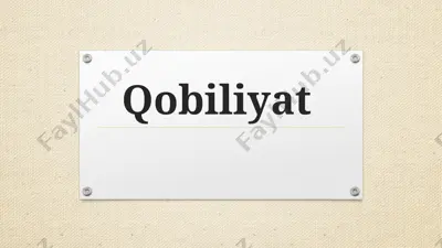 qobiliyat — PPTX