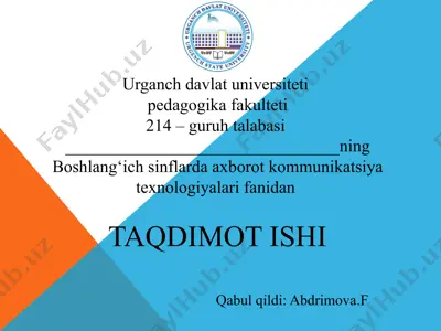 multimediali ta’limni amaliyotga joriy tatbiq etish usullari, xususiyatlari — PPTX